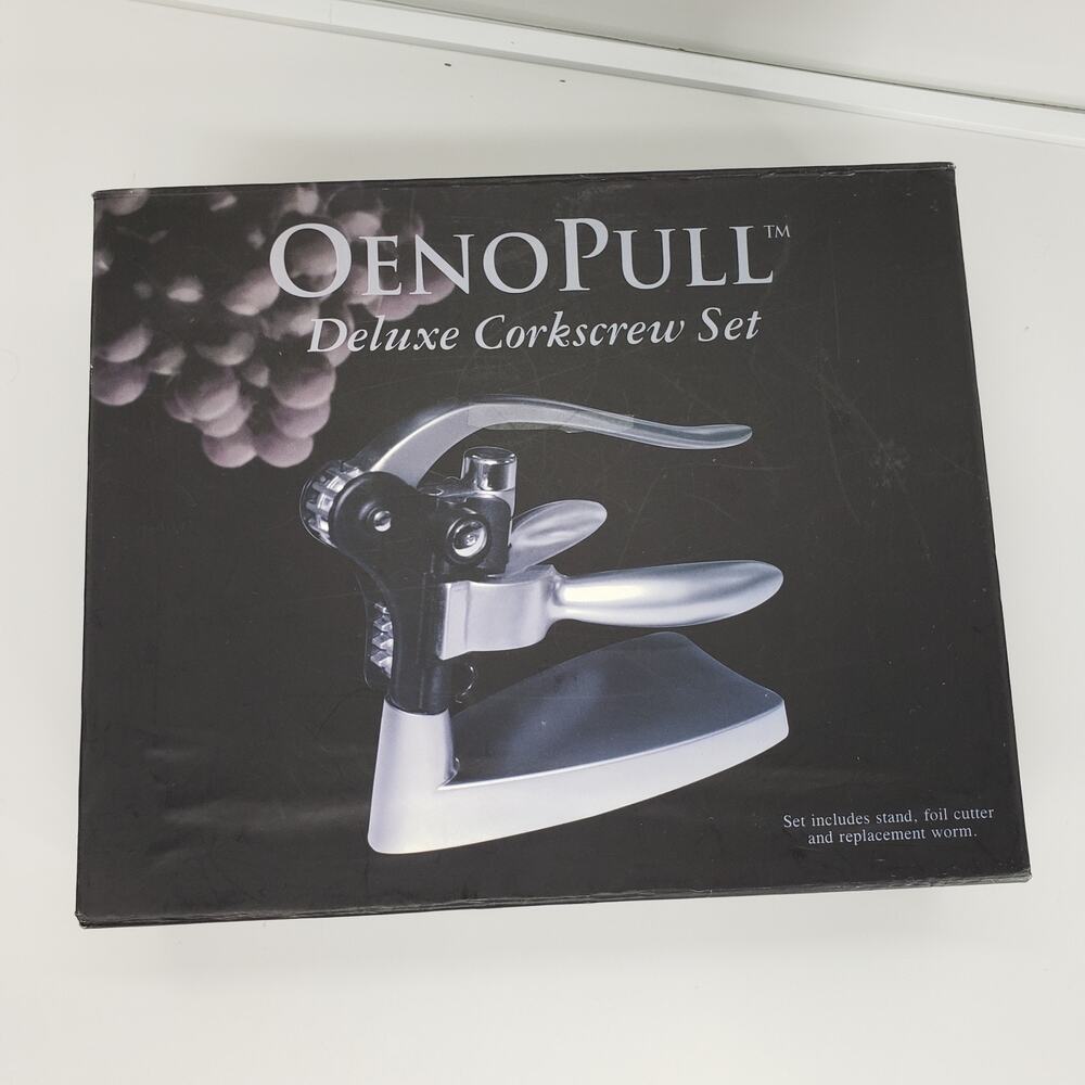 Oenophilia Oenopull Deluxe Wine Bottle Corkscrew Opener Set Foil Cutter Stand